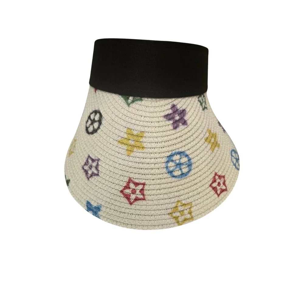 Odiva Geometric Pattern Adjustable Visor Hat With Black Trim One Size,‎ NWT